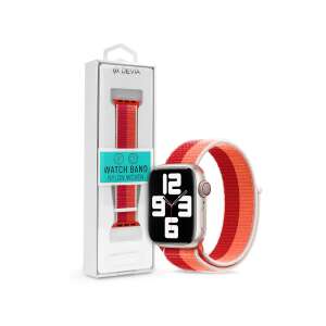 Devia Nylon Woven Braided Adjustable Two-Tone Watch Loop for Apple Watch 38/40/41mm in Peony - Smart watch strap