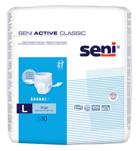 Scutece pentru Adulti Seni Active Classic Extra Large 3 100-135cm (30buc)