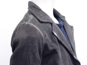 Blue Seven cotton blazer in dark gray, side view - Kids' Sweater & Cardigan