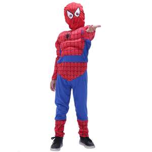 IdeallStore® Ultimate Spiderman jelmez szett gyerekeknek, 100% poliészter, 120-130 cm, piros és kard, fényekkel. 59190114 