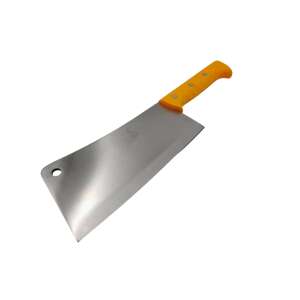 IdeallStore® topor de măcelar din oțel inoxidabil de 43,5 cm cu mâner galben - Ustensile de bucătărie