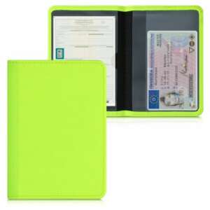 Green Kwmobile car document holder for registration and insurance cards - Dressing Accessory
