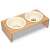 Navaris 2-piece elevated pet bowl set with bamboo stand, white ceramic bowls with paw print and cat design