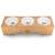 Navaris elevated triple cat and small dog food and water bowl set, bamboo stand, ceramic bowls with cat paw print design