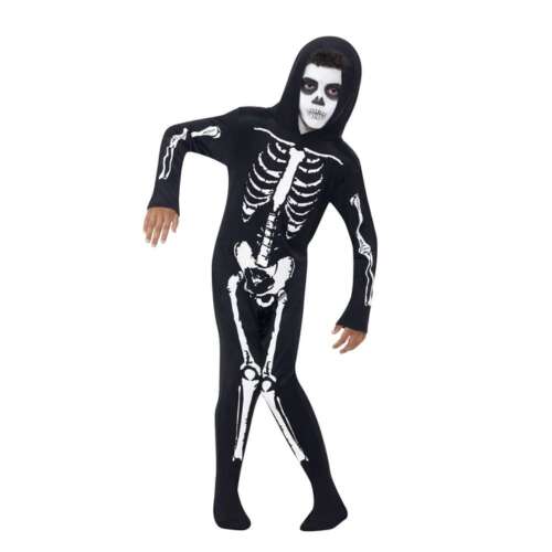 Csontváz jelmez gyerekeknek, Halloween csontváz jelmez, fiúk csontváz jelmeze, gyerekek csontváz overálja, csontváz jelmez fiúknak, csontváz jelmez Halloweenre, csontváz jelmez partira, csontváz jelmez gyerekeknek 4-6 éves korig, csontváz jelmez gyerekeknek 115-128 cm - KidMania