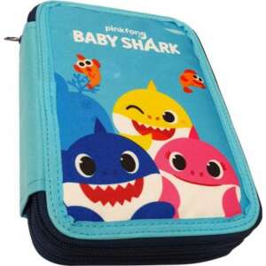 Pinkfong Baby Shark double-decker pencil case with zipper, blue and black - Pencil Case