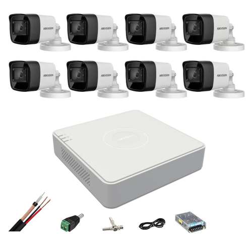 Hikvision 8 kamerás megfigyelő rendszer 8MP kamerákkal, DVR-rel és tartozékokkal