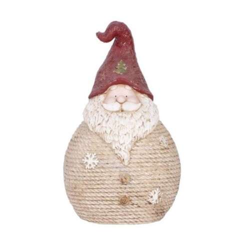 Kerámia Mikulás karácsonyi dísz piros sapkával, 26x19x42,5 cm