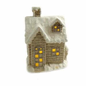 Illuminated Christmas LED House Decoration, Ceramic - Chomik