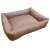 Brown rectangular dog bed with pillow, 64x45cm