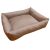 Brown pet bed with soft cushion, 64x45 cm
