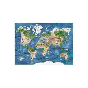 Londji Discover the World 200 piece world map puzzle, completed puzzle - Londji