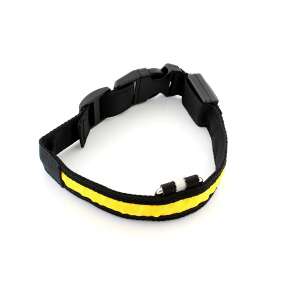 LED Kutya Nyakörv - Sárga - 34-42 cm
