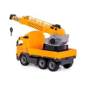 Polesie Volvo crane truck toy, yellow, 49cm - Polesie Work machine for children
