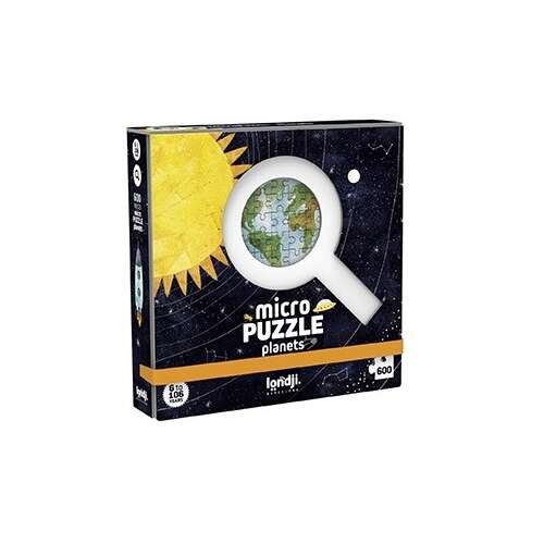 Londji Mikro Puzzle Bolygók 600 darabos kirakós játék, nagyítóval és a Naprendszer ábrázolásával