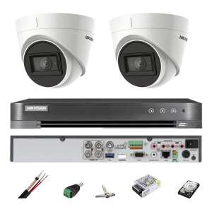 CCTV rendszer Hikvision 2 beltéri kamerák 4 az 1-ben, 8MP, 2.8 lencse, IR 60m, 4 csatornás DVR, tartozékok, merevlemez 59393455 - Hikvision Biztonsági kamera