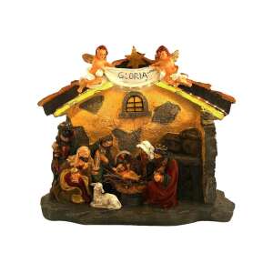 Scenă de naștere iluminată cu lumini LED, polirezin, 3 baterii AA, decorațiune de Crăciun - Nonbrand Decorațiuni de Crăciun