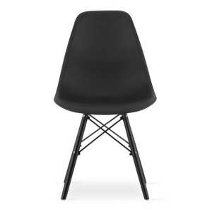 Black dining chair with wooden legs - Kitchen Furniture