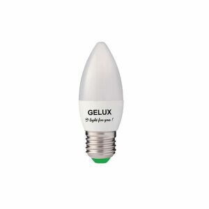 Ecoled крушка, свещ, топла светлина, 3000K, E14, 8W, Gelux