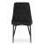 Imola black velvet dining chair with metal legs, front view