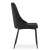 Imola black velvet dining chair with metal legs, side view