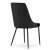 Black velvet dining chair Imola with metal legs, back view