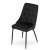 Imola black velvet dining chair with metal legs, side view