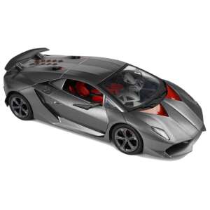 LeanToys Lamborghini Sesto RC car for kids, grey, 1:18 scale, side view - Lean Toys Remote control vehicle