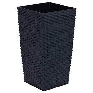 Prosperplast RATO Square Black Flower Pot, rattan effect - Flower Pot