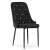 Amore black velvet dining chair with diamond-shaped buttons, Scandinavian style