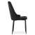 Side view of Amore black velvet dining chair with diamond-shaped buttons