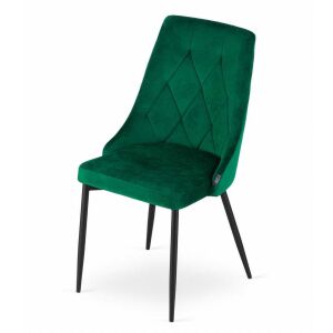 Mercaton Imola green velvet dining chair with black metal legs - Kitchen Furniture
