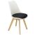Mercaton Mark White Scandinavian Style Dining Chair with Black Cushion
