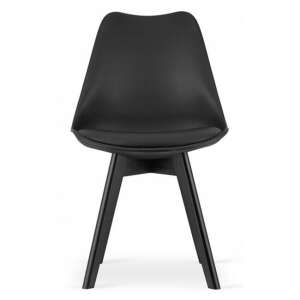 Black Scandinavian style chair with wooden legs, Mercaton Mark PP chair - Kitchen Furniture