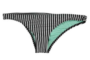 Chiloți de bikini Roxy pentru femei, cu dungi albe și negre, stil tanga - Îmbrăcăminte pentru femei