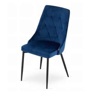 Imola dining chair, blue velvet, black metal legs - Kitchen Furniture