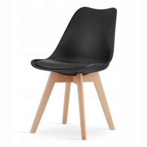 Mercaton black Scandinavian dining chair on white background - Kitchen Furniture