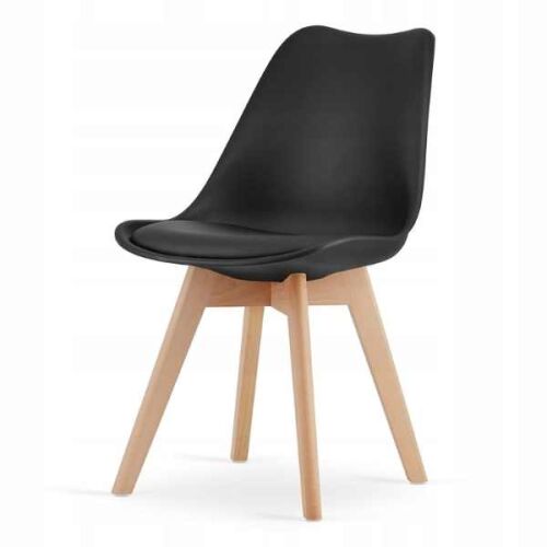 Mercaton black Scandinavian dining chair on white background