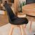 Close-up of Mercaton black Scandinavian dining chair