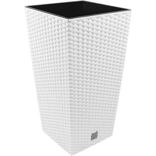 White square rattan look planter, Prosperplast RATO