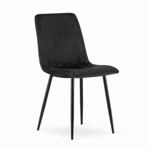 Mercaton Lava Black Velvet Dining Chair - Kitchen Furniture