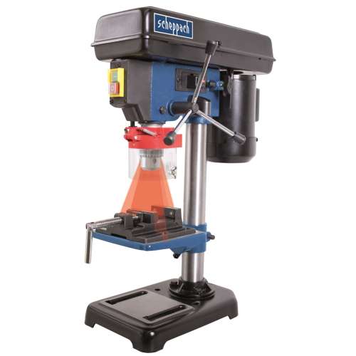 Scheppach DP 16 VL pillar drill, 500W, with laser guide, 16mm chuck, 5 speed settings, benchtop drill press