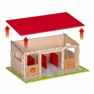 Papo Wooden Stable Playset, Horse Stable Toy for Kids, 3+ Years - Papo