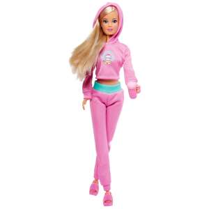 Steffi Love doll in pink pajamas with a hoodie, holding a cup - Simba Toys Baba
