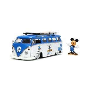 Jada Toys Mickey Mouse i Volkswagen T1 Bus 1:24 Skala Die-Cast Metalowy Samochód Zabawkowy z Figurką Mickey Mouse - Samochód i pojazd