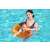 Kind mit Bestway 36022 orangefarbenem aufblasbarem Schwimmring im Pool