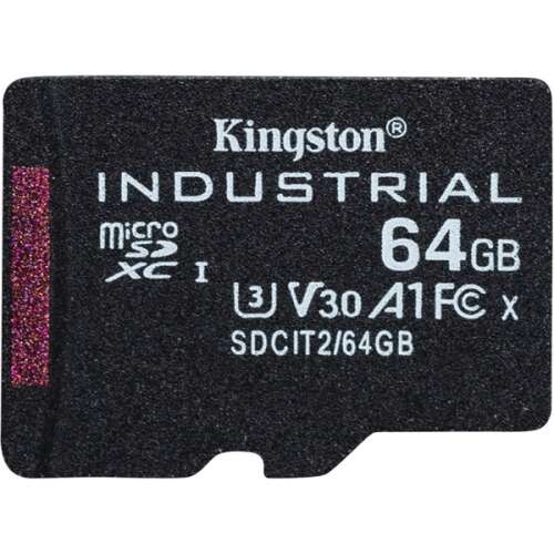 Kingston 64GB Industrial microSDXC memóriakártya, Class 10, A1, U3, V30
