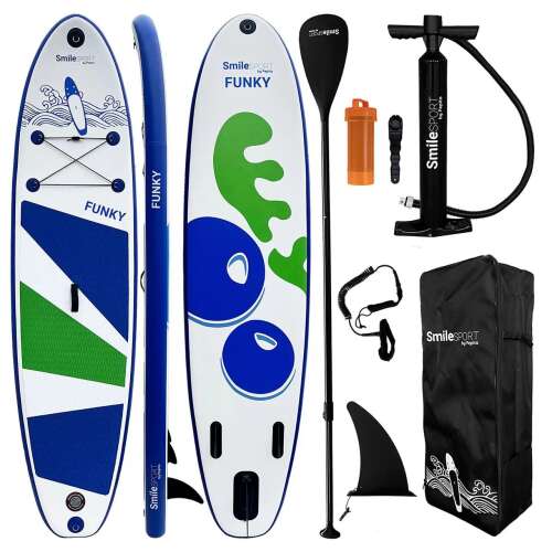 Paddleboard iSUP SmileSPORT by Pepita Funky s príslušenstvom, vrátane pumpy, pádla, plutvy, vodítka a prenosnej tašky