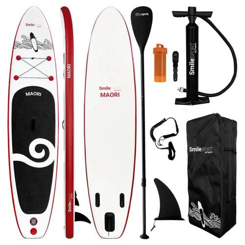 Paddleboard SmileSPORT by Pepita Maori s príslušenstvom, vrátane pádla, pumpy, plutvy, vodítka a prenosnej tašky