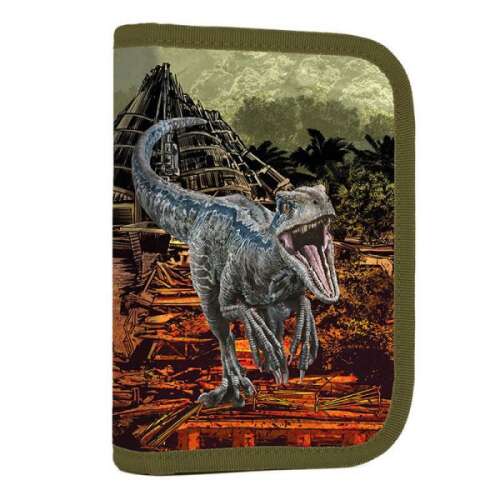 Jurassic World dinós kihajthatós tolltartó - két klapnis - OXY BAG